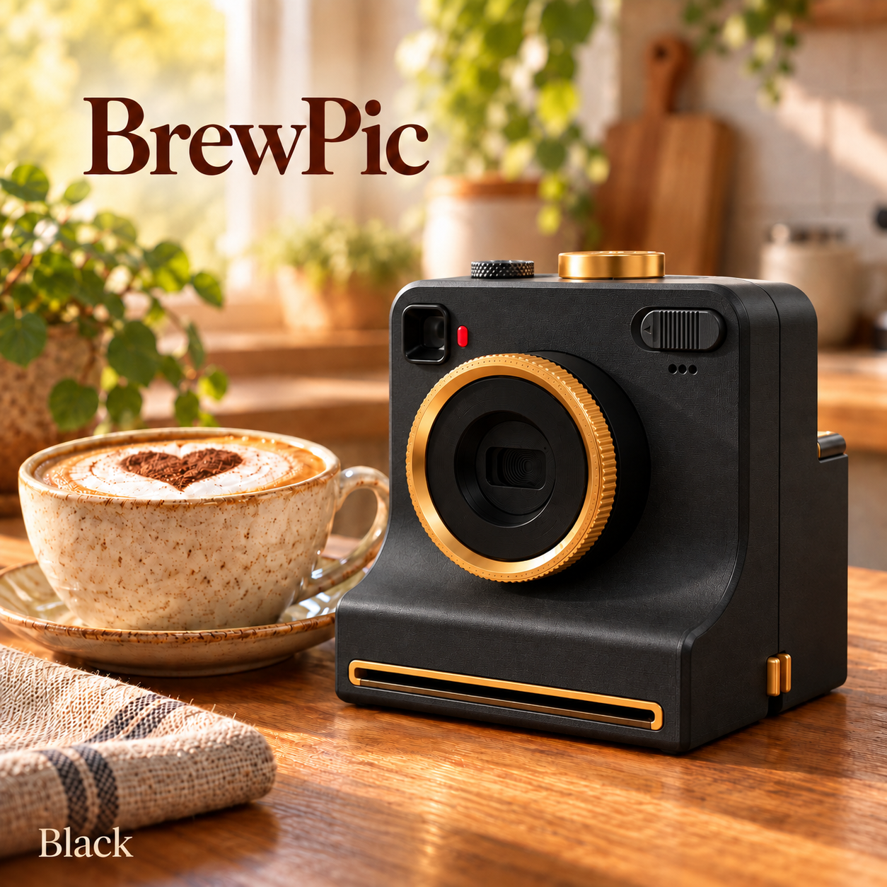 BrewPic coffee art camera in Black